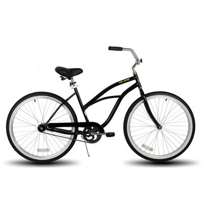 Joykie Hiland 26 inch Beach Cruiser Bike, fietsfiets met één snelheid met achterbaanrem, lage stap - door frame, comfortabele stoel met dubbele veren, stad hybride fiets voor vrouwen volwassen