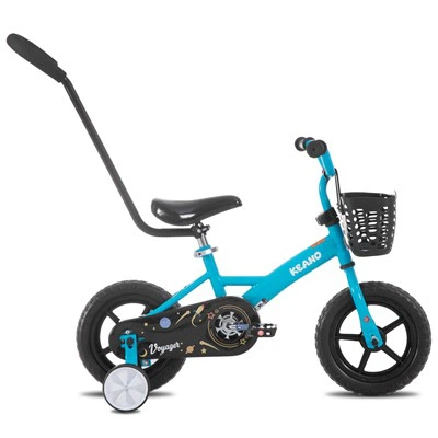 JOYKIE JOYSTAR 10/12 inch kinderfiets voor jongens en meisjes van 1-4 jaar, peuterfiets met zijwieltjes en mand kinderfiets